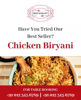 Delicious Chicken Biryani Promotion Flyer Template