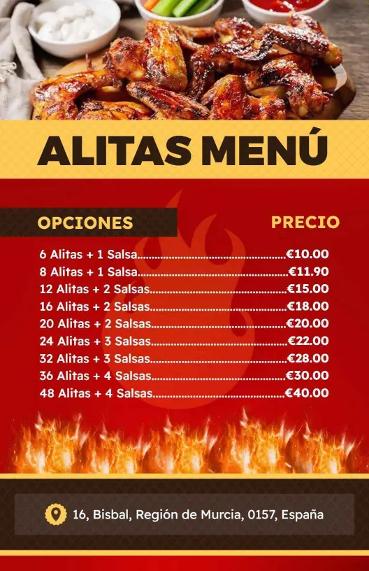 Delicious Chicken Wings with Flavorful Sauces Chicken Menu Template