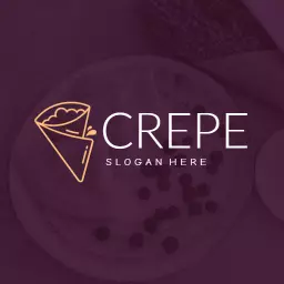 Delicious Chocolate and Fruit Crepe Delight Logo Template