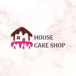 Delicious Chocolate and Pink House Cake Shop Logo Template