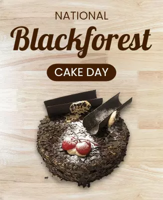 Delicious Chocolate Blackforest Cake Day Celebration Poster Template