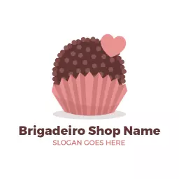 Delicious Chocolate Brigadeiro with a Heart Design Logo Template