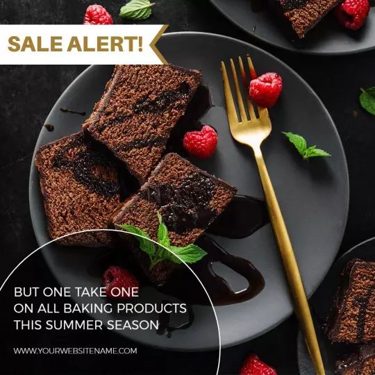 Delicious Chocolate Cake Sale for Summer Baking Products Ad Template