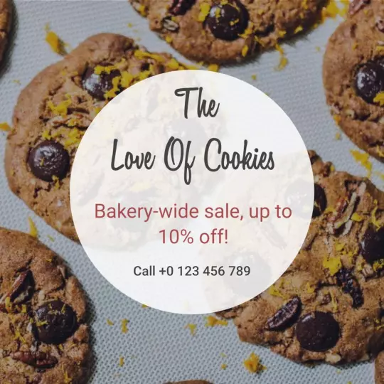 Delicious Chocolate Chip Cookies Sale Announcement Ad Template