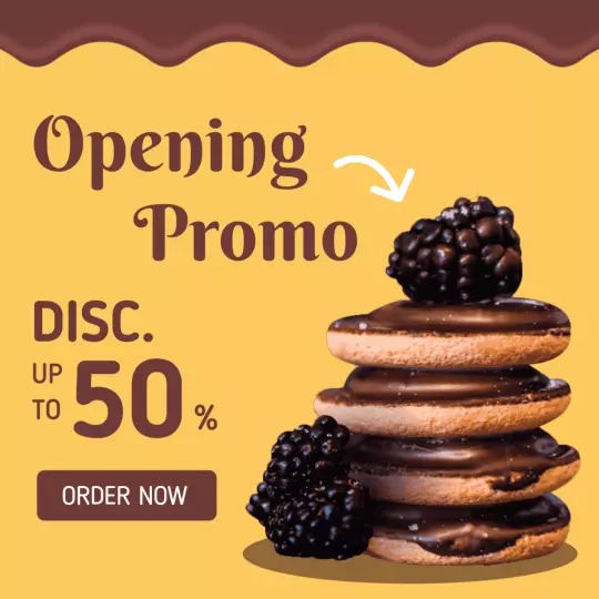 Delicious Chocolate Cookies with Berry Discount Promo Ad Template
