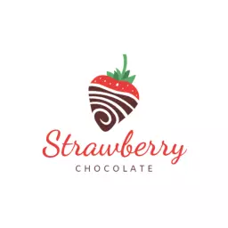 Delicious Chocolate Dipped Strawberry Design for Fruit Logo Template
