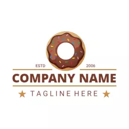 Delicious Chocolate Donut with Colorful Sprinkles Logo Template