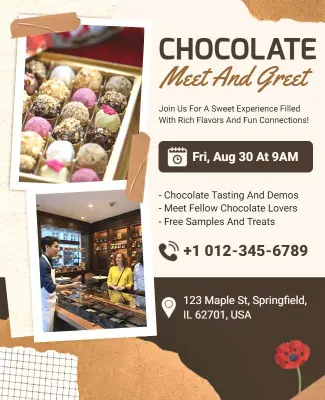 Delicious Chocolate Meet and Greet Flyer Template