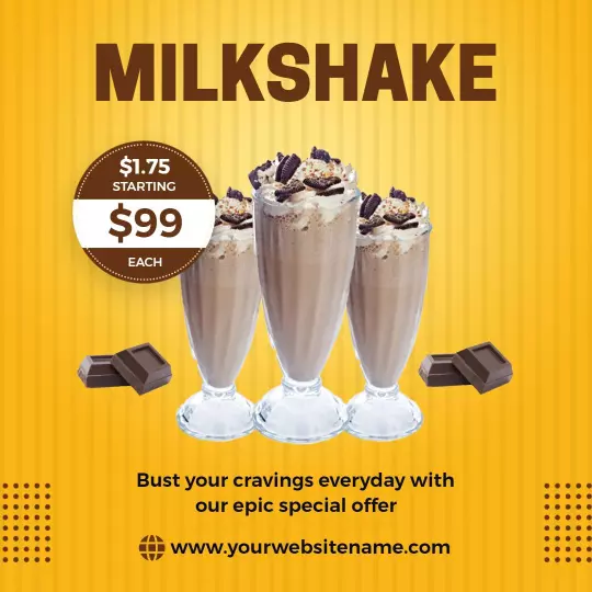 Delicious Chocolate Milkshake Special Offer Ad Template