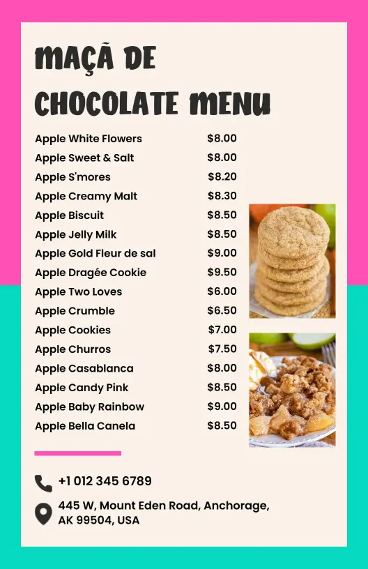 Delicious Chocolate Treats and Unique Flavor Offerings Chocolate Menu Template