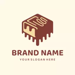 Delicious Chocolate Truffle with Dripping Design Logo Template