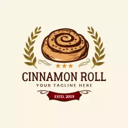 Delicious Cinnamon Roll with Classic Bakery Design Logo Template