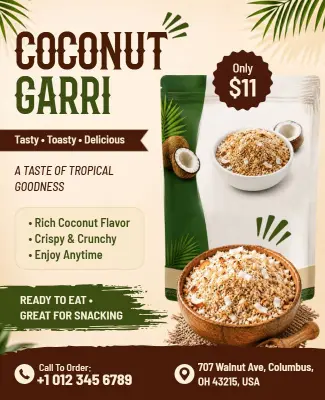 Delicious Coconut Garri Flyer Template