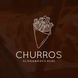 Delicious Cone of Churros for Sweet Snack Lovers Logo Template