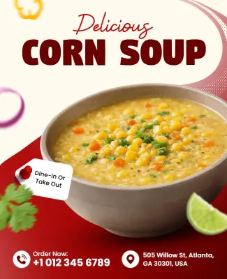 Delicious Corn Soup Promotion Flyer Template