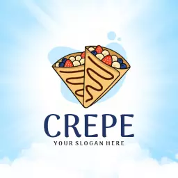 Delicious Crepes with Fresh Fruits and Tasty Fillings Logo Template