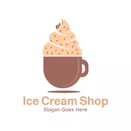 Delicious Cup of Creamy Soft Serve Ice Cream Shop Logo Template