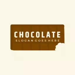 Delicious Dark Brown Chocolate Bar with Unique Logo Branding Logo Template