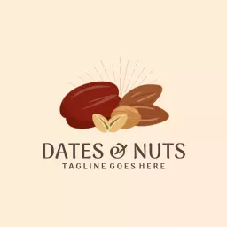Delicious Dates and Nuts Design Celebrating Fresh Food Logo Template