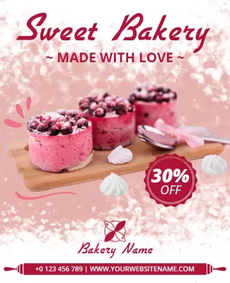 Delicious Dessert Promotion Bakery Flyer Template