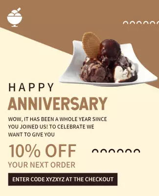 Delicious Dessert Themed Anniversary Celebration Offer Poster Template