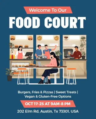 Delicious Food Court Offerings Flyer Template