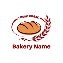 Delicious Fresh Bread with Wheat Element for Bakery Logo Template