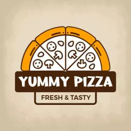 Delicious Fresh Pizza with Toppings and Flavorful Ingredients Logo Template