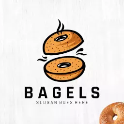 Delicious Freshly Baked Bagels for Your Food Business Logo Template