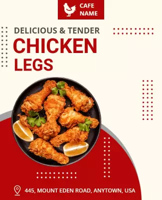 Delicious Fried Chicken Legs Cafe Flyer Template
