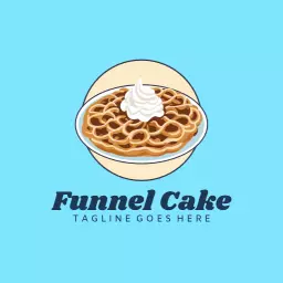 Delicious Funnel Cake with Whipped Cream Topping Logo Template