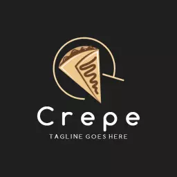 Delicious Golden Crepe Design with Gourmet Elements Logo Template