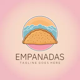 Delicious Golden Empanadas with a Soft Pink Background Logo Template