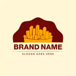 Delicious Golden French Fries Served in a Modern Logo Template