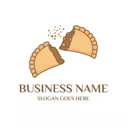 Delicious Golden Karipap with Filling for Food Lovers Logo Template