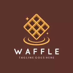 Delicious Golden Waffle Design for Culinary Delight Logo Template