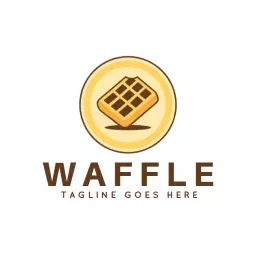 Delicious Golden Waffle Design for Tasty Treats Logo Template