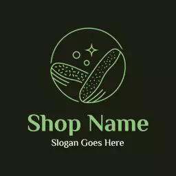 Delicious Green Pukis Treats Made Fresh Daily Logo Template