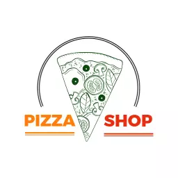 Delicious Green Sketch of a Pizza Shop Logo Template