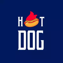 Delicious Hotdog Design with Fun Flame Elements Logo Template