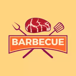 Delicious Juicy Steak Served with Barbecue Essentials Logo Template