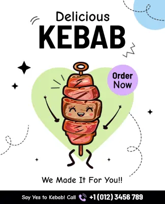 Delicious Kebab Promotional Flyer Template