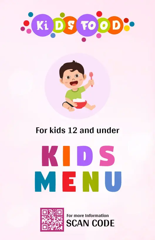 Delicious Kid-Friendly Meals and Fun Treats Kids Menu Template