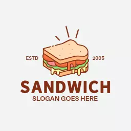 Delicious Layered Sandwich with Colorful Ingredients Logo Template