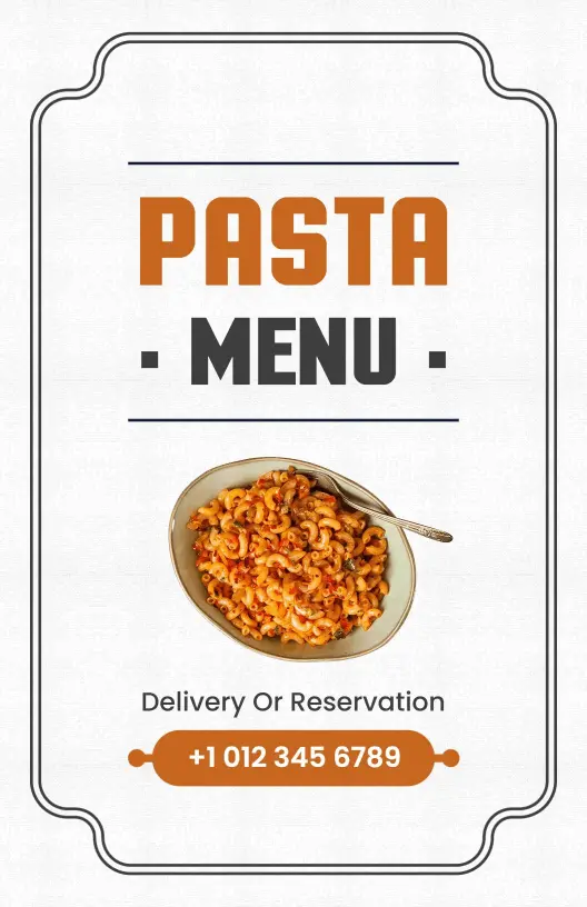 Delicious Lobster and Mushroom Ravioli Dishes Pasta Menu Template