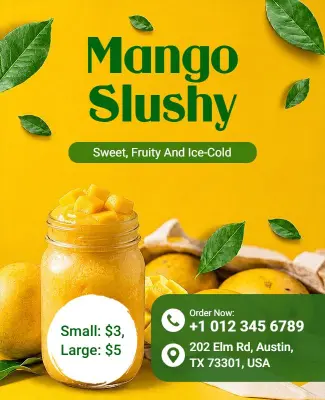 Delicious Mango Slushy Advertisement Flyer Template