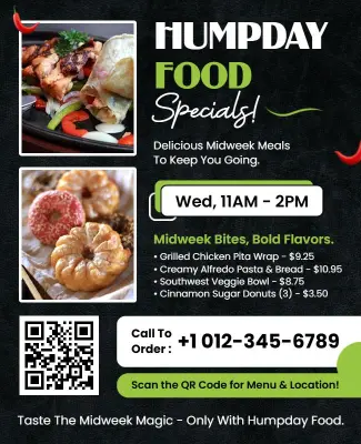 Delicious Meals Humpday Food Flyer Template