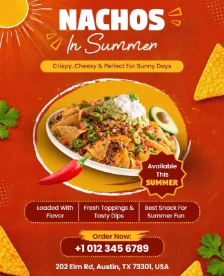 Delicious Nachos Summer Promotion Flyer Template