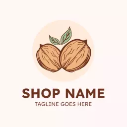 Delicious Natural Walnuts with Soft Pastel Background Logo Template