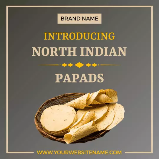 Delicious North Indian Papads Presentation for Food Ad Template